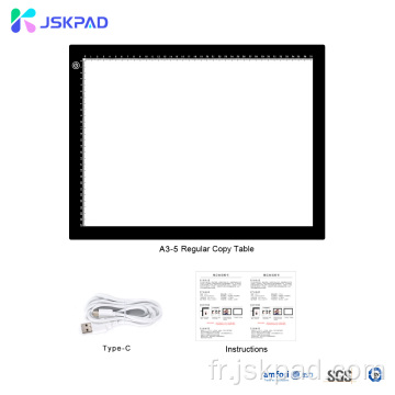 Tableau de pochoir d&#39;artiste JSKPAD à gradation A3 LED